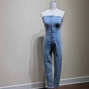 Denim Strapless Jumpsuit